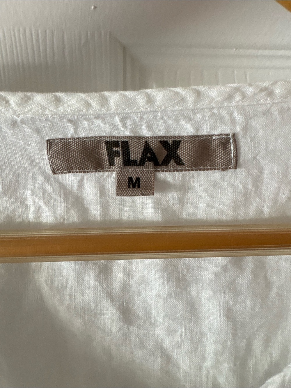 FLAX 100% Linen Pleated Pintuck Tunic Blouse White Size M - Picture 2 of 5